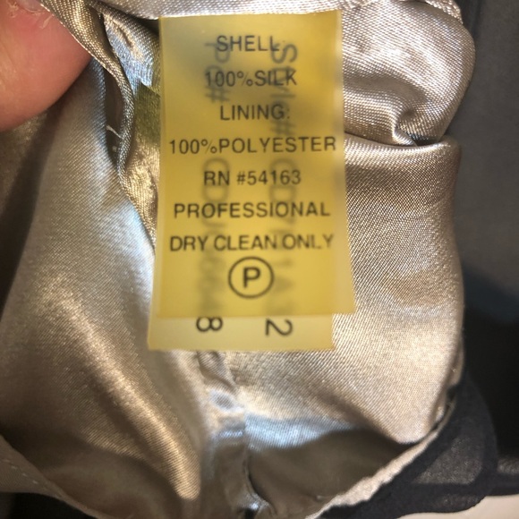 Calvin Klein Cocktail Dress Black Silk w/ Sequin Accents size 8 - Picture 7 of 8